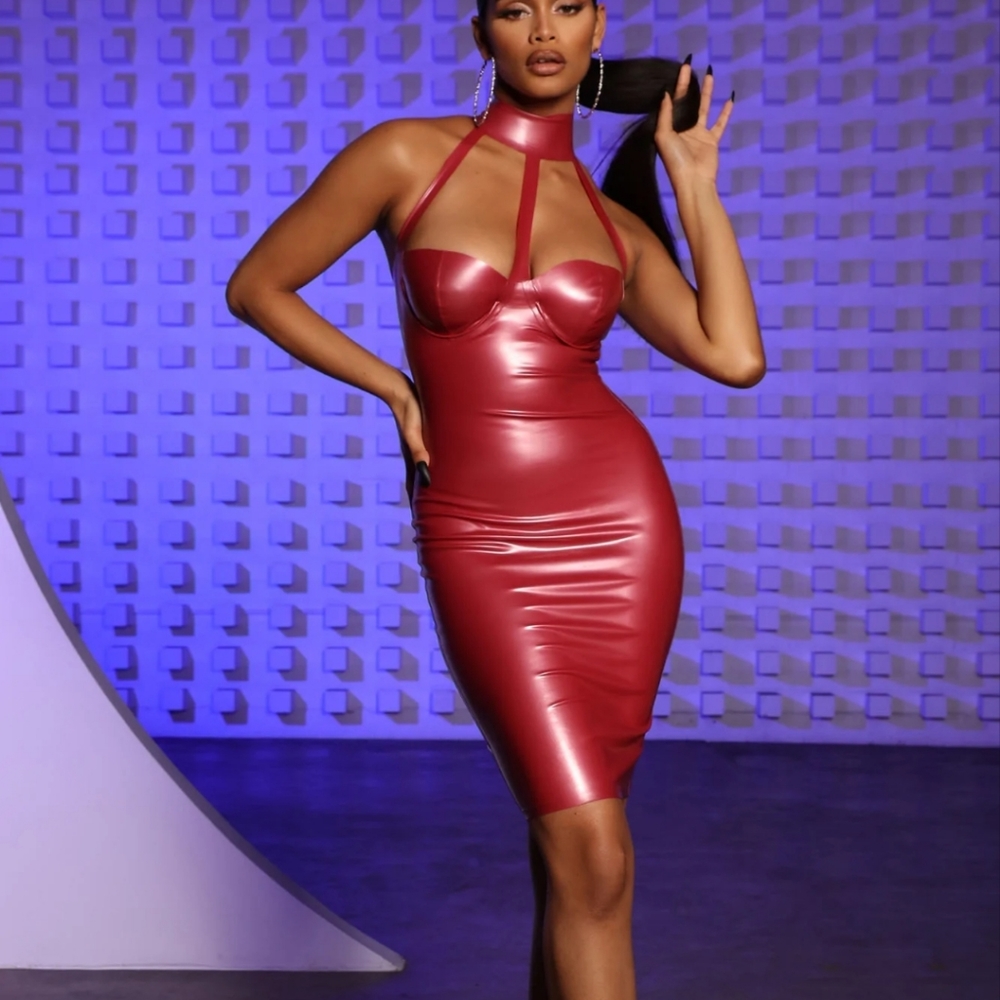 New latex bondage dress
